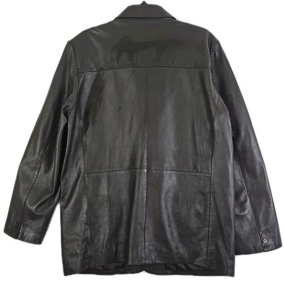 Vintage L. A. Leather California ~Men's Size 46Tall~Brown Soft Mid Length Jacket - Picture 9 of 11